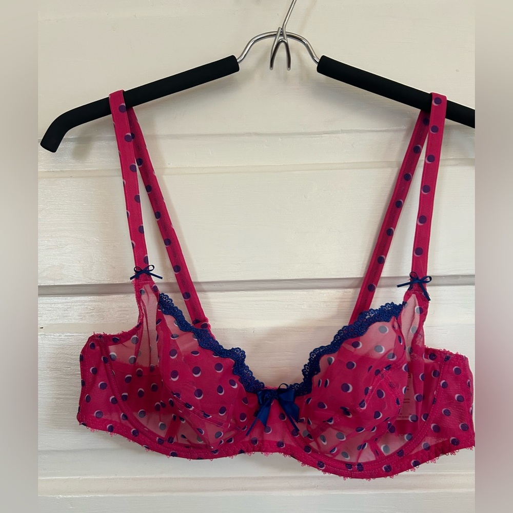 NWOT Freya Pink & Blue Patsy Plunge Balcony Bra